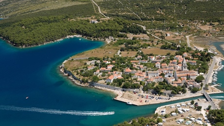 Aerial view of Osor on the island of Cres