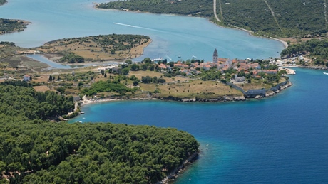 Aerial view of Osor on the islands of Cres and Losinj